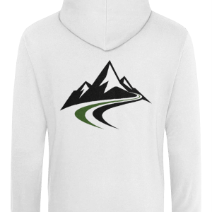 Lightweight Summer Hoodie - Green & Black Pinnacle Logo with Black, White & Green Mountain Road