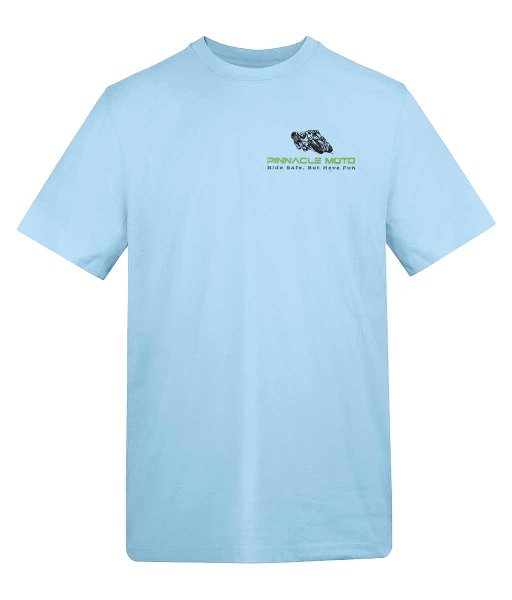 Pinnacle Moto Logo T-Shirt — Green & Black Print on Light Colours - Image 8