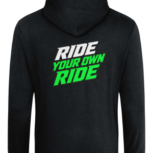 Lightweight Summer Hoodie - Green & White Pinnacle Logo with White & Green Ride your Own Ride