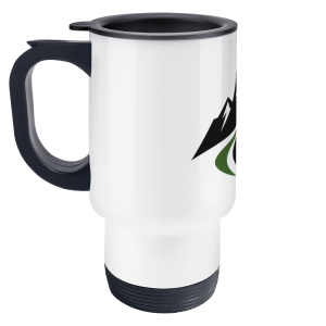 Travel Mug with Mountain Road logo